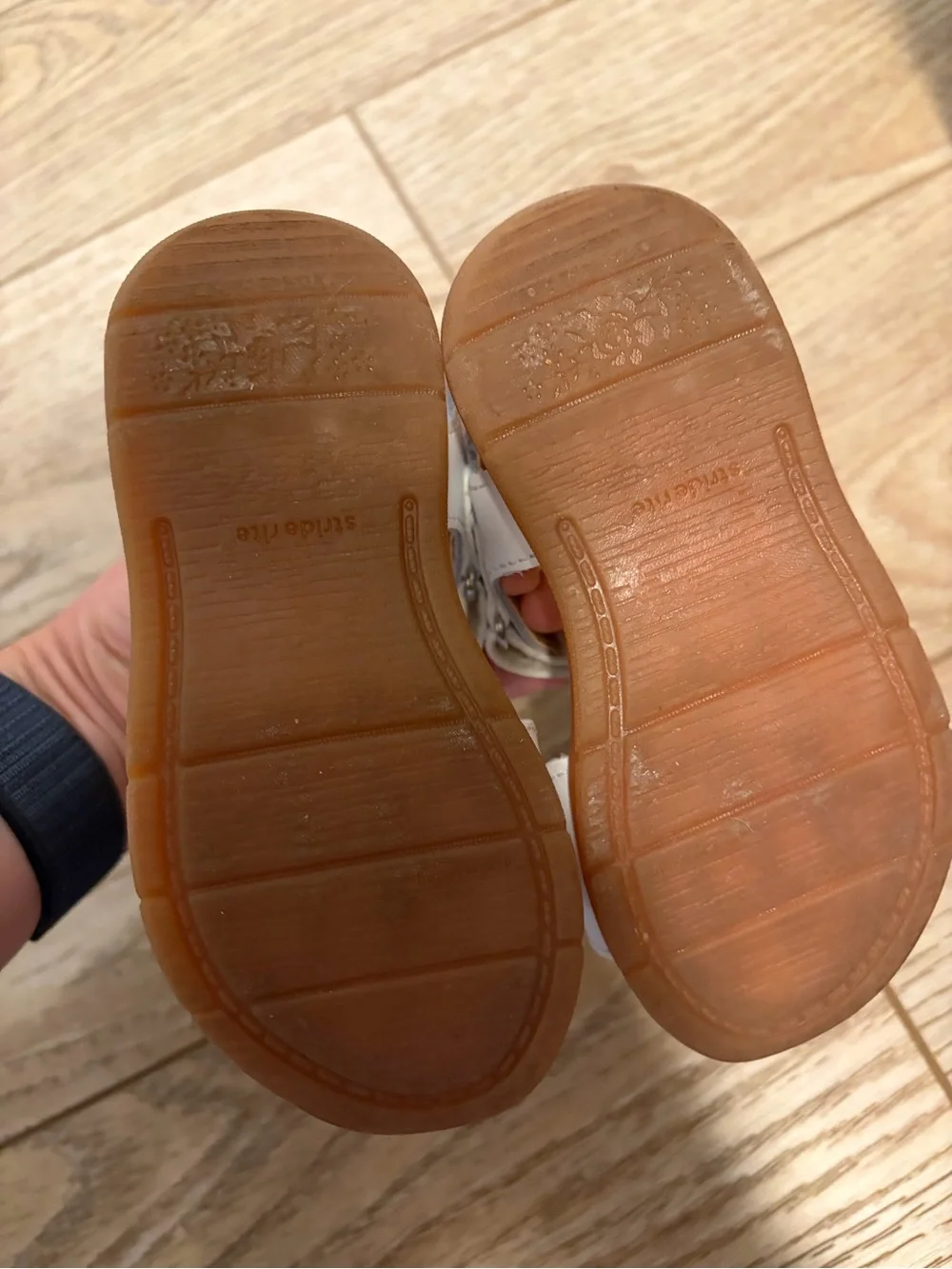 Stride Rite White Girls' Knotted Front Ankle Strap Sandals